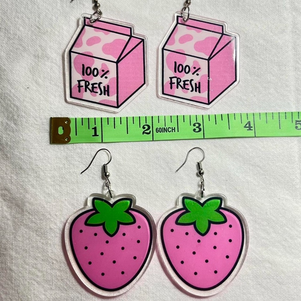 Handmade Kawaii Strawberry Earrings Bundle